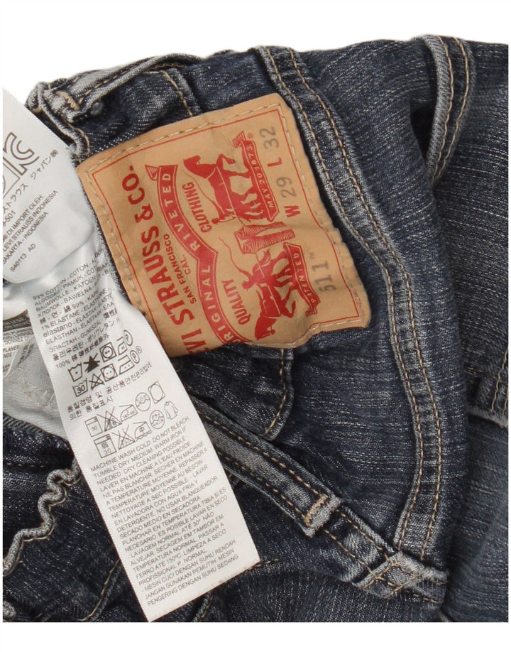 Levi's Herren 511 Distressed Slim Jeans W29 L29 Blaue Baumwolle