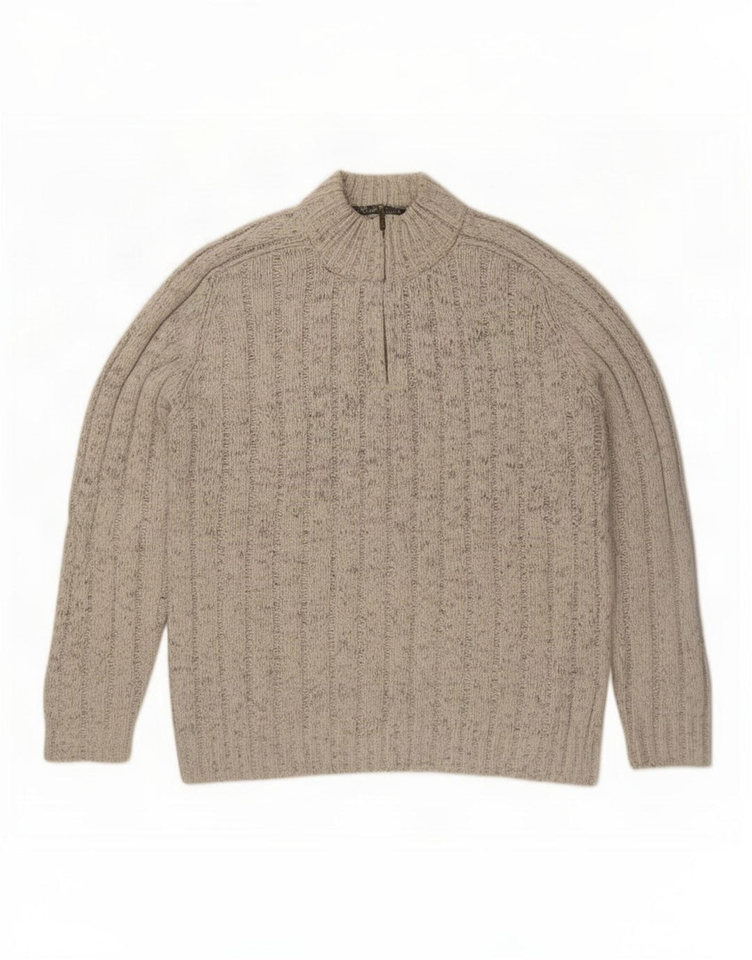 Marks & Spencer Herren-Pullover mit Reißverschluss am Hals, 2XL, grau gesprenkelte Wolle