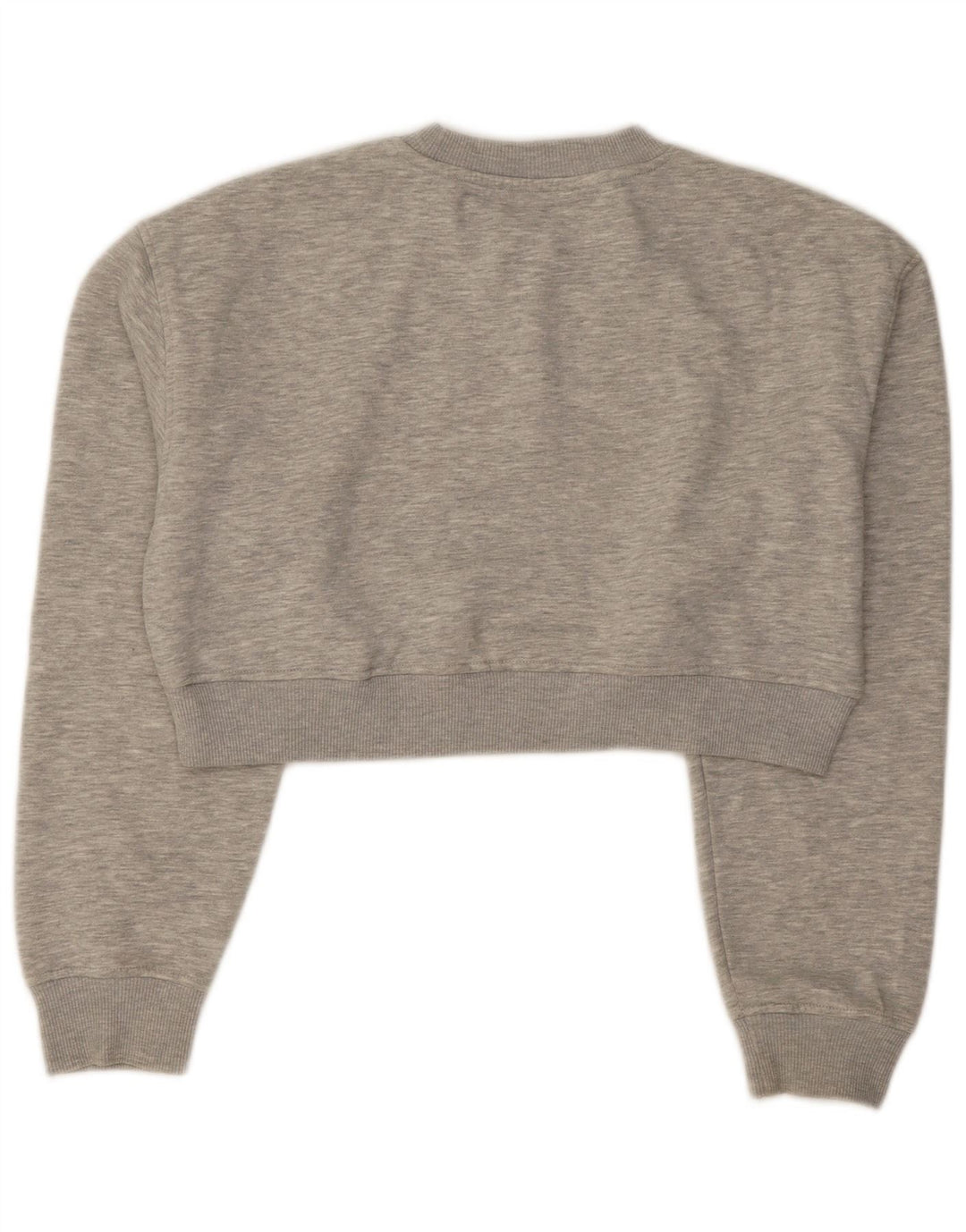 Zara Damen Crop Oversized Sweatshirt Pullover UK 10 Small Grau meliert