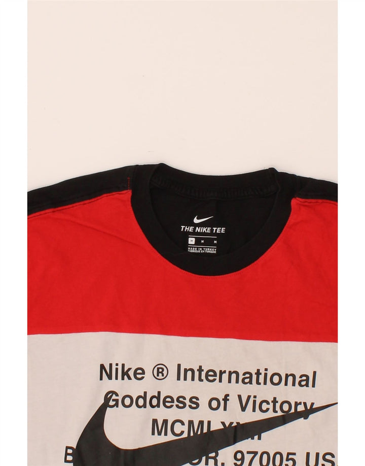 NIKE Herren-T-Shirt mit Grafik, Mittelschwarz, Colourblock-Baumwolle