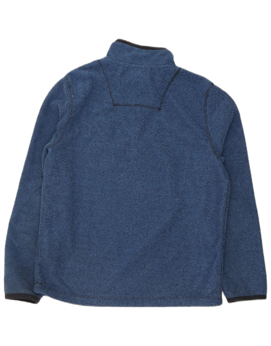 Weird Fish Herren-Fleecepullover mit Reißverschluss am Hals, großes, blaues Polyester