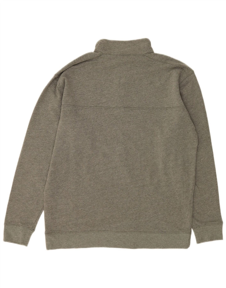 Columbia Herren-Sweatshirt mit Reißverschluss am Hals, groß, aus grauer Baumwolle
