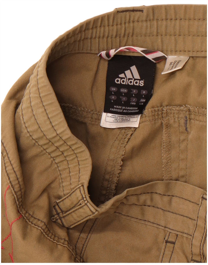 ADIDAS Herren Cargo-Shorts, Größe L, W36, Khaki, Baumwolle