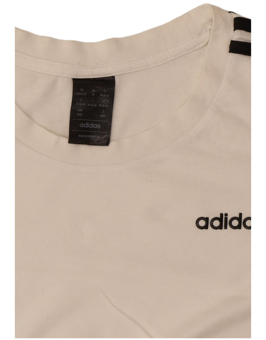 Adidas Damen T-Shirt Top UK 12/14 Medium Weiß