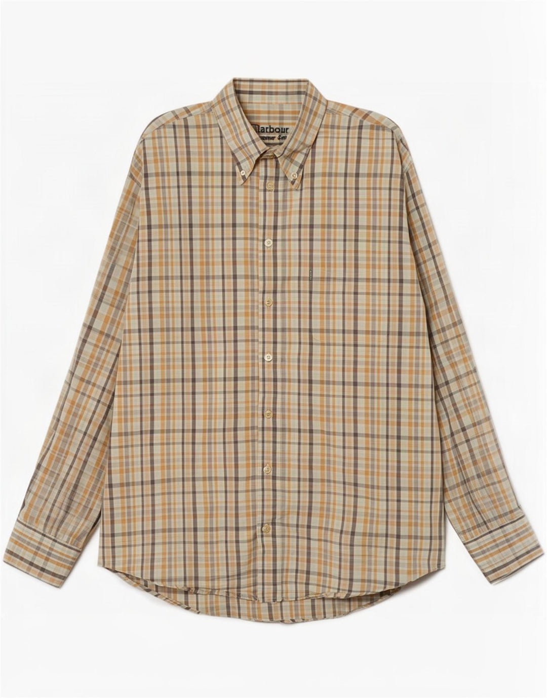 Barbour Herrenhemd, groß, beige kariert