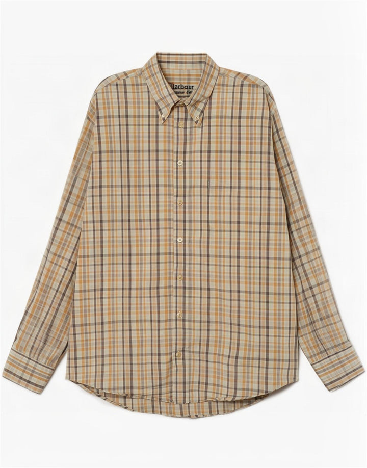 Barbour Herrenhemd, groß, beige kariert