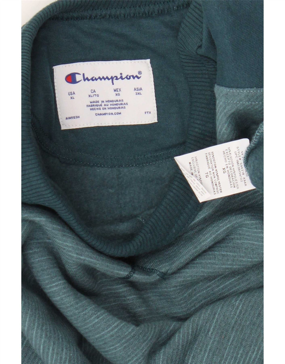 Champion Herren Sweatshirt Pullover XL Blau Colourblock Baumwolle
