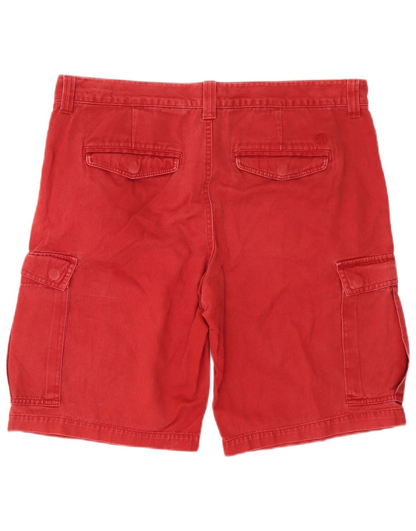 Timberland Mens Cargo Shorts W36 Large Red Cotton