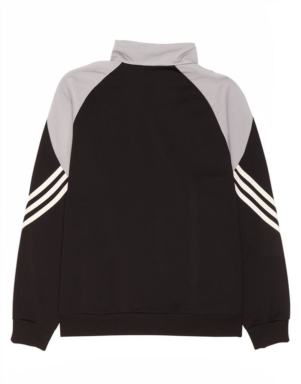 Adidas Jungen-Trainingsanzug, Top-Jacke, 13–14 Jahre, XL, schwarzes Farbblock-Polyester