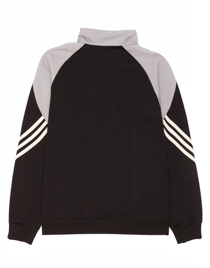 Adidas Jungen-Trainingsanzug, Top-Jacke, 13–14 Jahre, XL, schwarzes Farbblock-Polyester