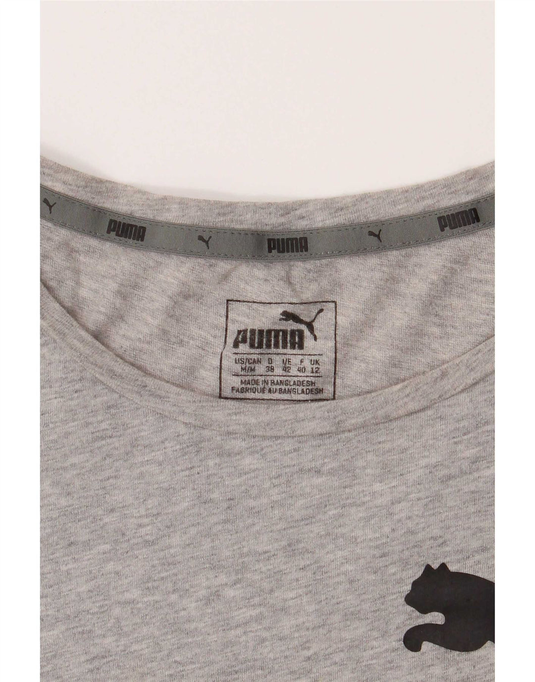 Puma Damen Graphic T-Shirt Top UK 12 Mittelgrau