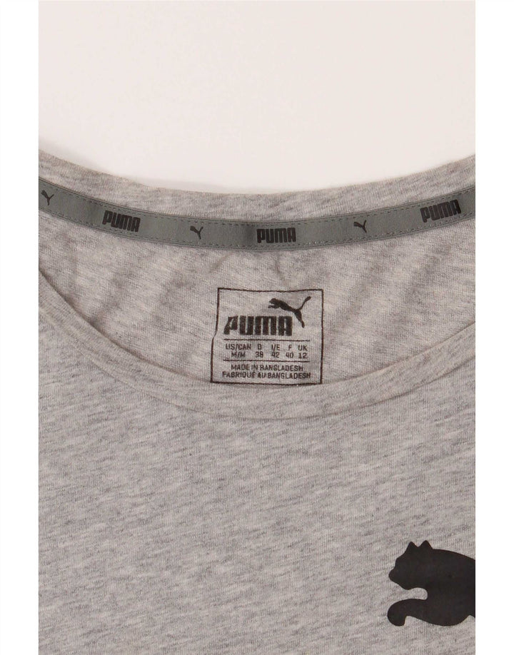 Puma Damen Graphic T-Shirt Top UK 12 Mittelgrau