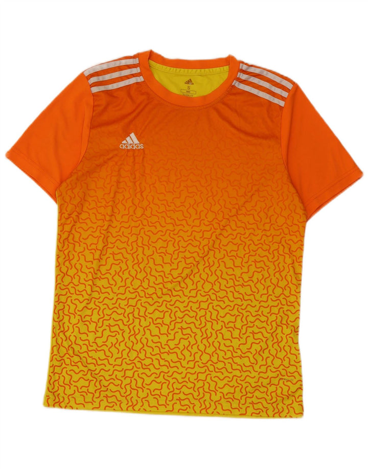 Adidas Herren Climalite T-Shirt Top Small Orange Farbblock