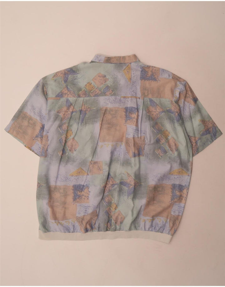 Canda Herren-Pulloverhemd mit abstraktem Muster, kurzärmelig, 3XL, mehrfarbig