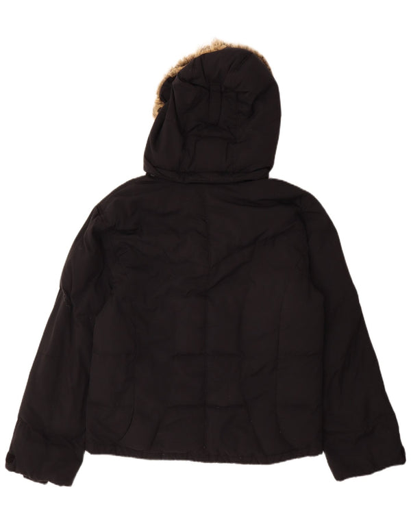 Columbia Damen-Jacke mit Kapuze, gepolstert, UK 16, Größe L, aus schwarzem Nylon