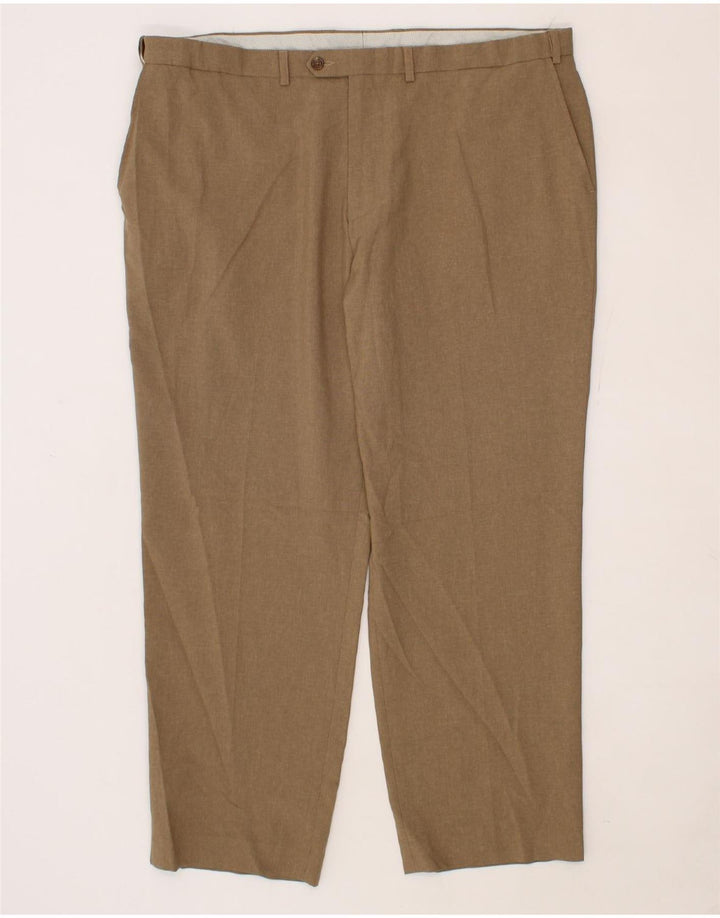 CHAPS Mens Straight Suit Trousers W42 L30 Brown Polyester Vintage Chaps and Second-Hand Chaps from Messina Hembry 