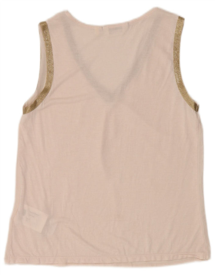 Naf Naf Damen Durchsichtiges Weste-Oberteil UK 12 Mittelrosa Polyester