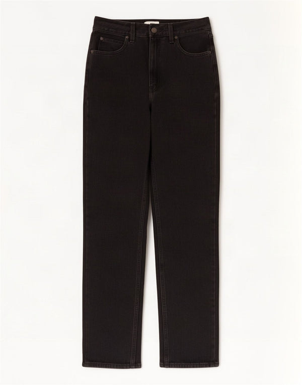 Levi's Womens High Rise Straight Jeans W29 L31 Black Cotton