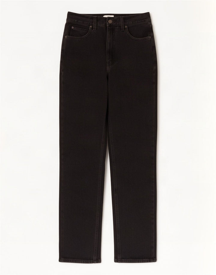 Levi's Damen High Rise Straight Jeans W29 L31 Schwarze Baumwolle