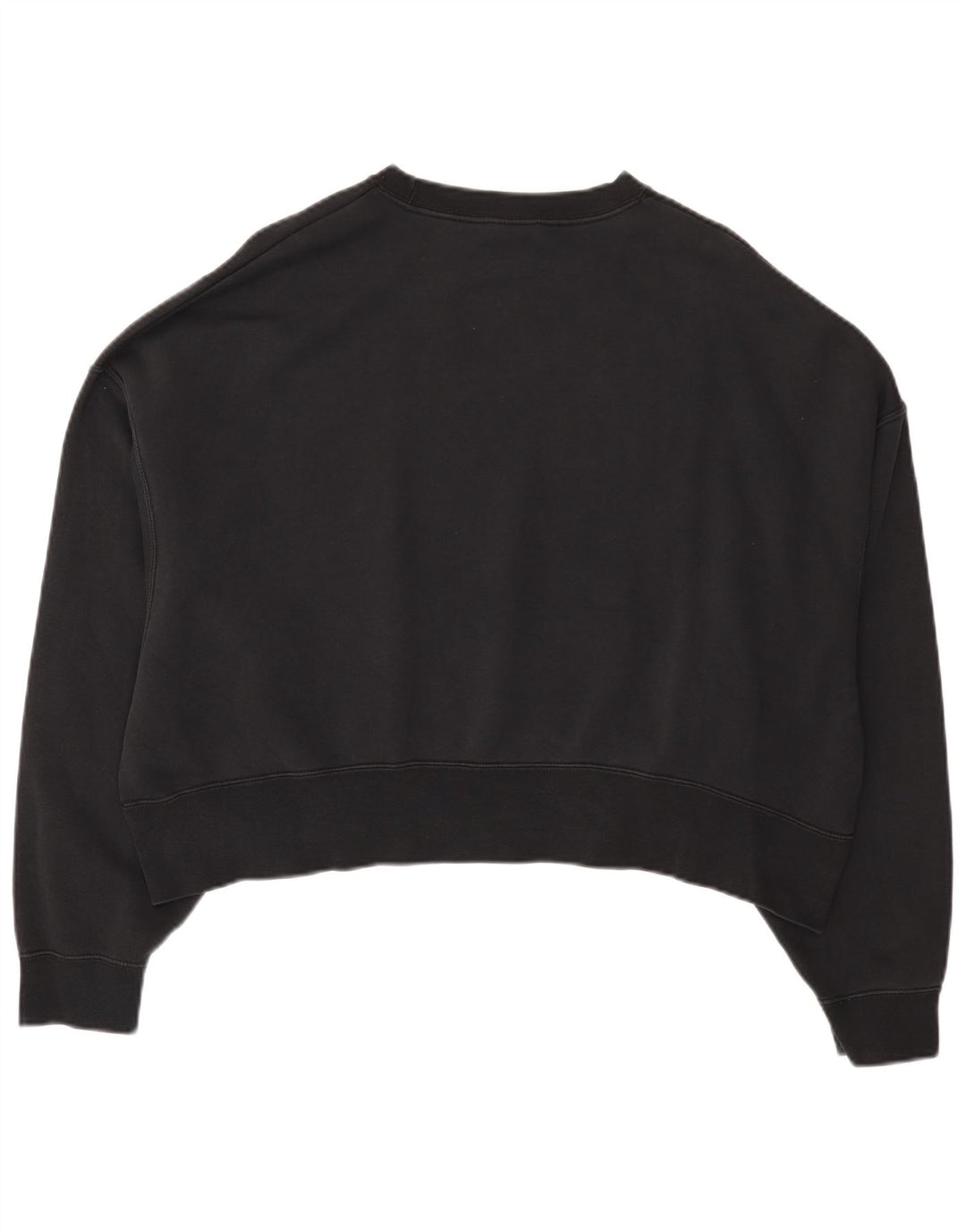 Nike Womens Crop Oversized Sweatshirt Pullover UK 14 Mittelschwarze Baumwolle