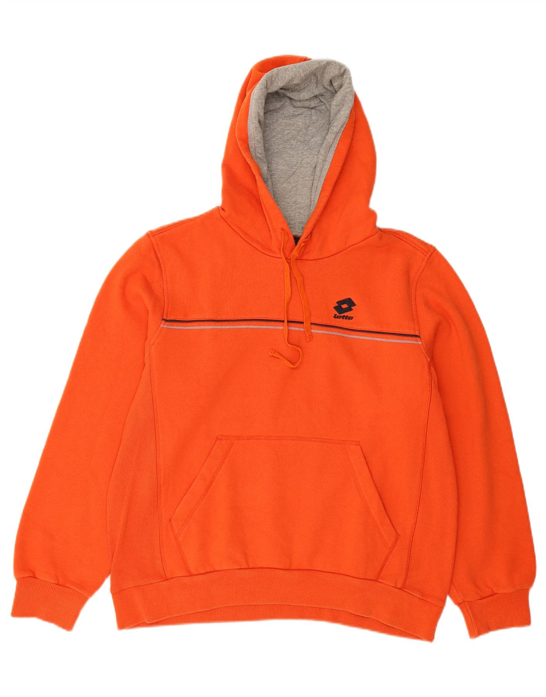 LOTTO Mens Hoodie Jumper Large Orange Cotton Vintage Lotto and Second-Hand Lotto from Messina Hembry 