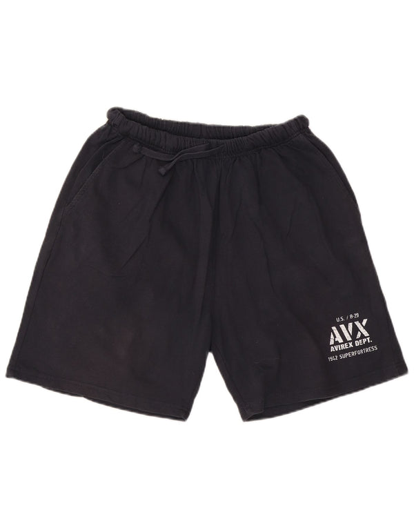 AVIREX Herren Graphic Sport Shorts XL Marineblau Baumwolle