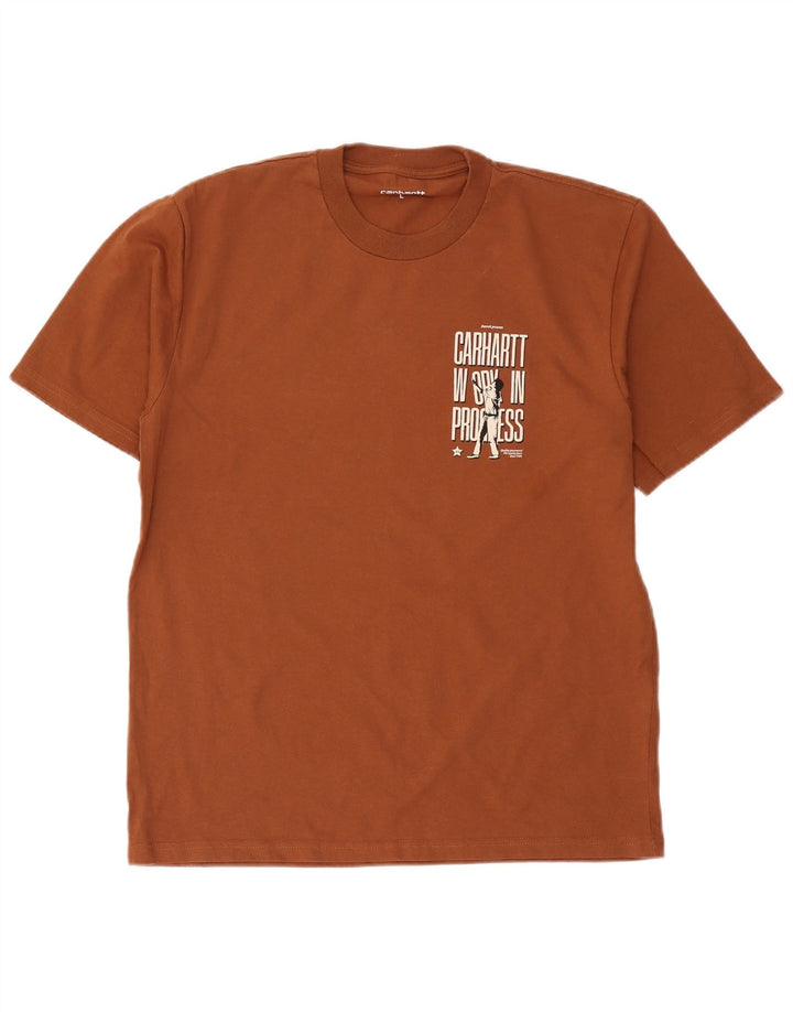 Carhartt Herren-T-Shirt mit Grafik, groß, braune Baumwolle