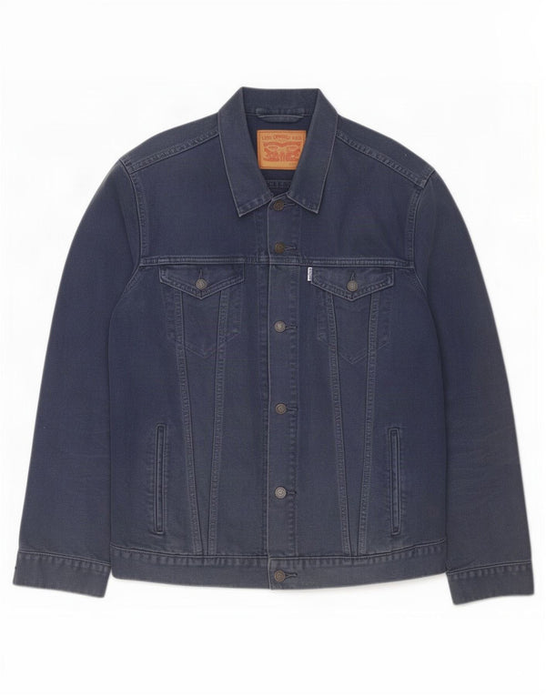 Levi's Herren Jeansjacke UK 42 XL Marineblau Baumwolle