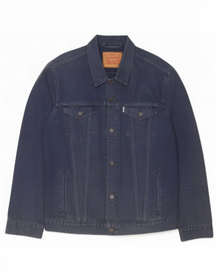 Levi's Herren Jeansjacke UK 42 XL Marineblau Baumwolle