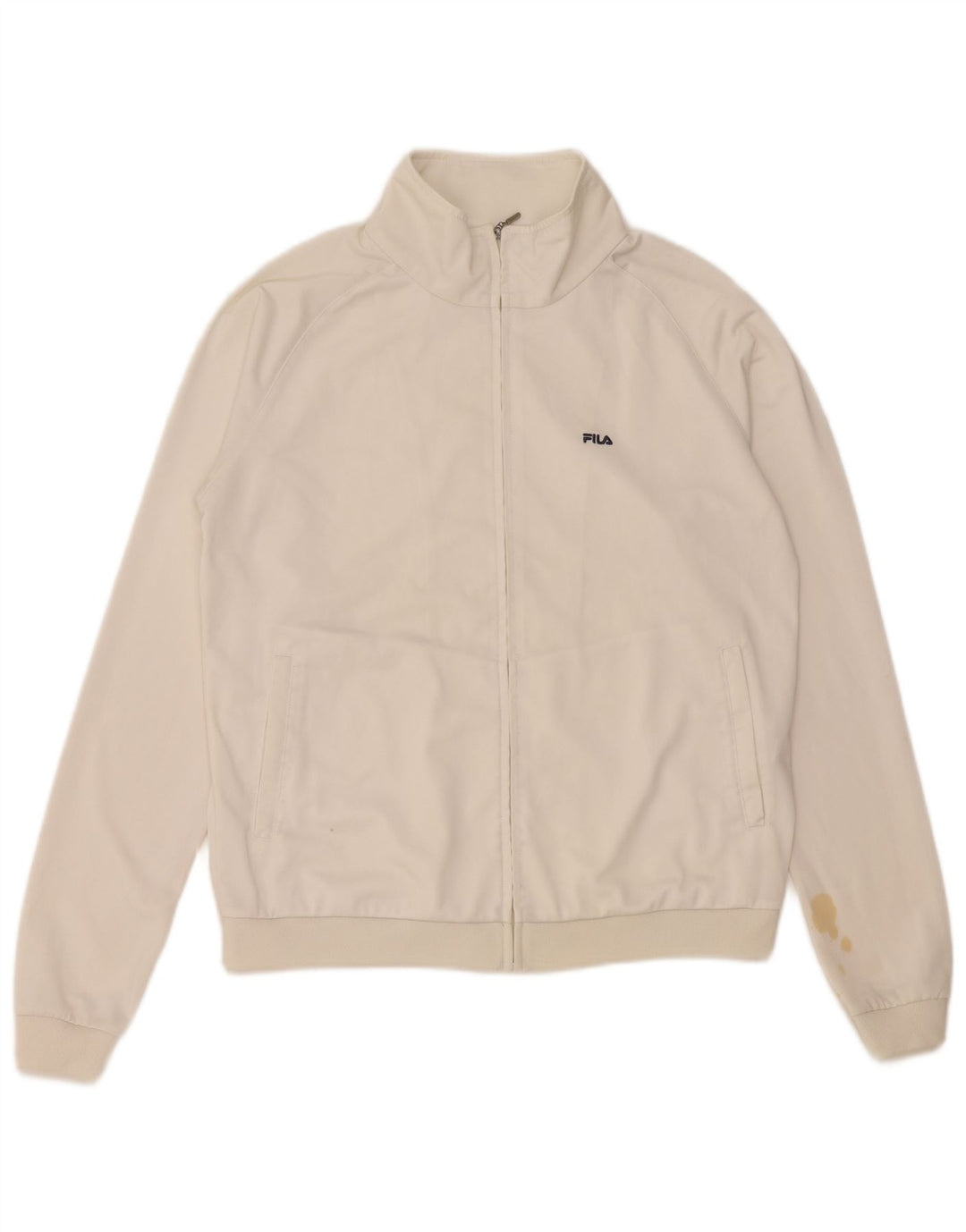 FILA Damen-Trainingsanzug-Top-Jacke, UK 12, mittelweißes Polyester