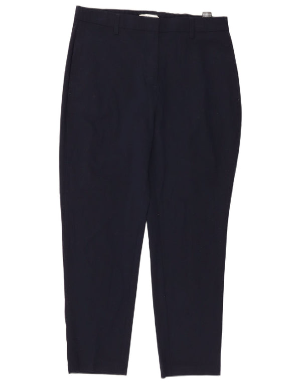 Marks & Spencer Damen-Hose mit hoher Taille, kurz geschnitten, UK 12, M, W30, L25, Nav