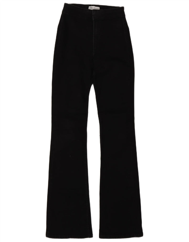 Zara Damen Schlagjeans EU 34 2XS W24 L33 Schwarz