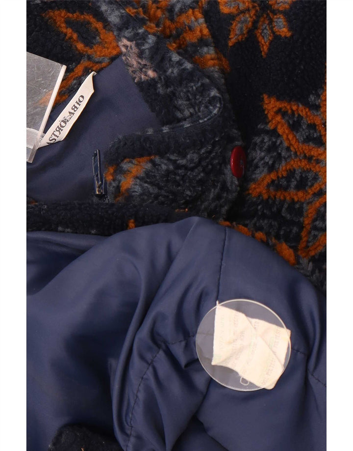 Astrolabio Herren-Fleecejacke, UK 40, groß, marineblau, geblümt, Polyester