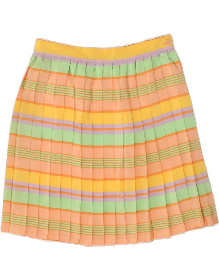 VINTAGE Womens Pleated Skirt W30 Medium  Multicoloured Striped Polyester Vintage Vintage and Second-Hand Vintage from Messina Hembry 