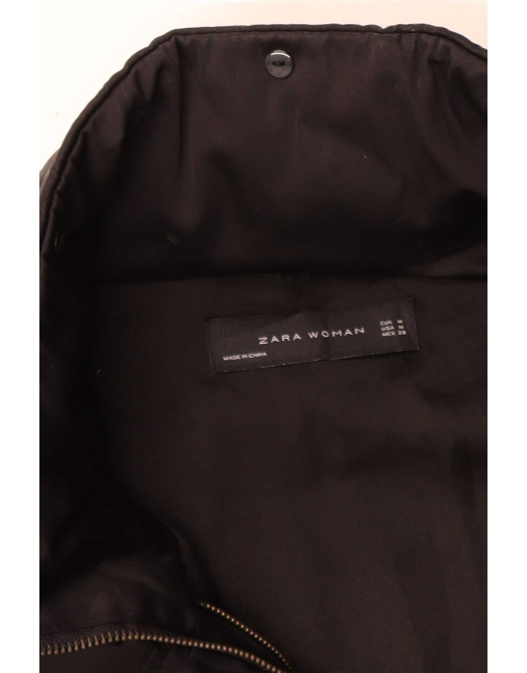 Zara Damen-Parka mit Kapuze, UK 14, mittelschwarz