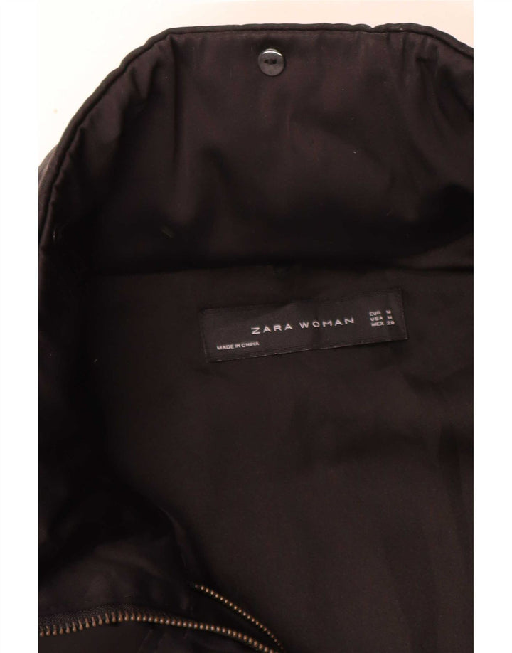 Zara Damen-Parka mit Kapuze, UK 14, mittelschwarz