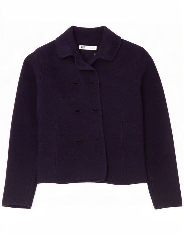 Zara Damen Blazer Jacke UK 14 Mittel Marineblau Wolle