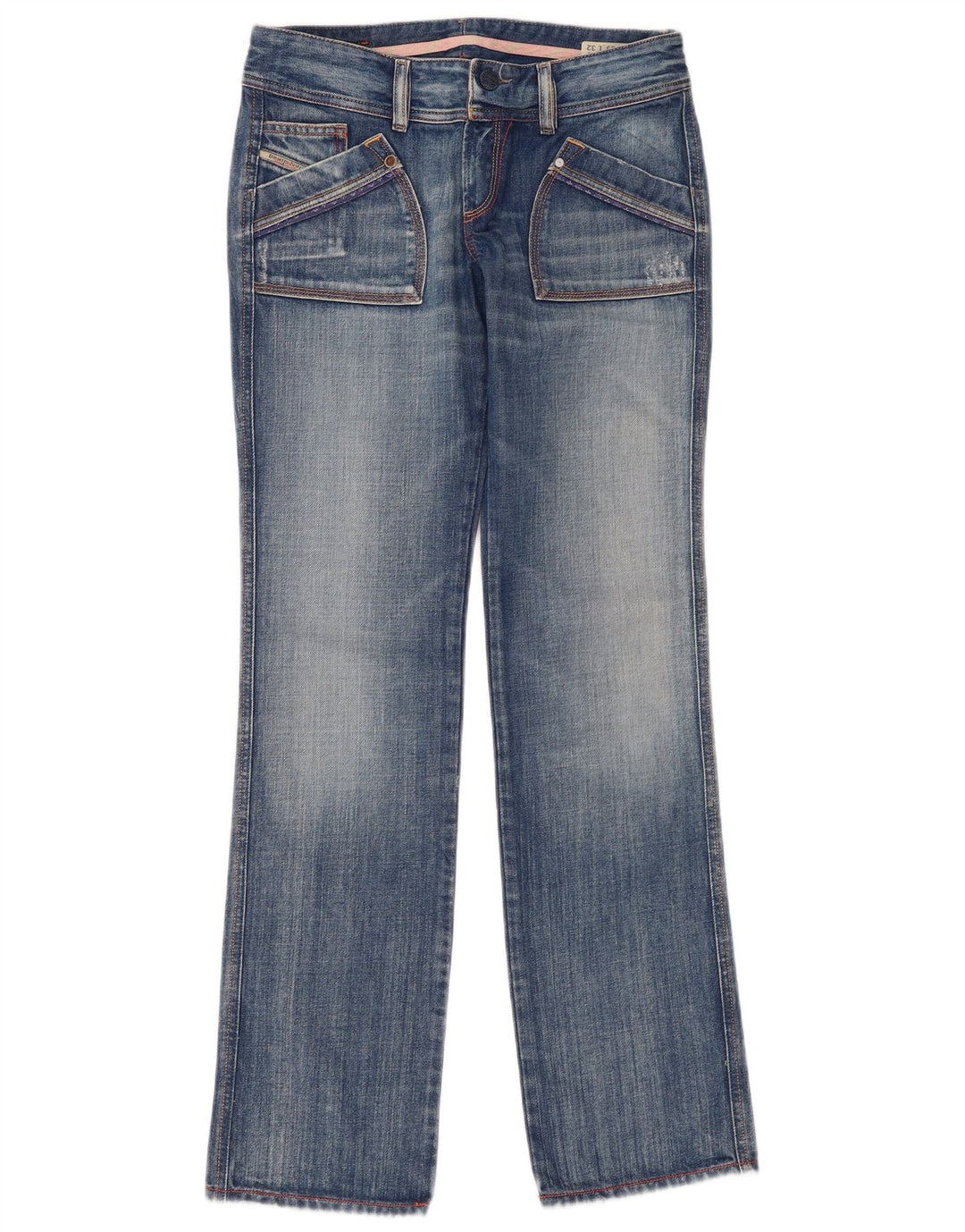 Diesel Damen Reckfly Straight Jeans W29 L32 Blaue Baumwolle