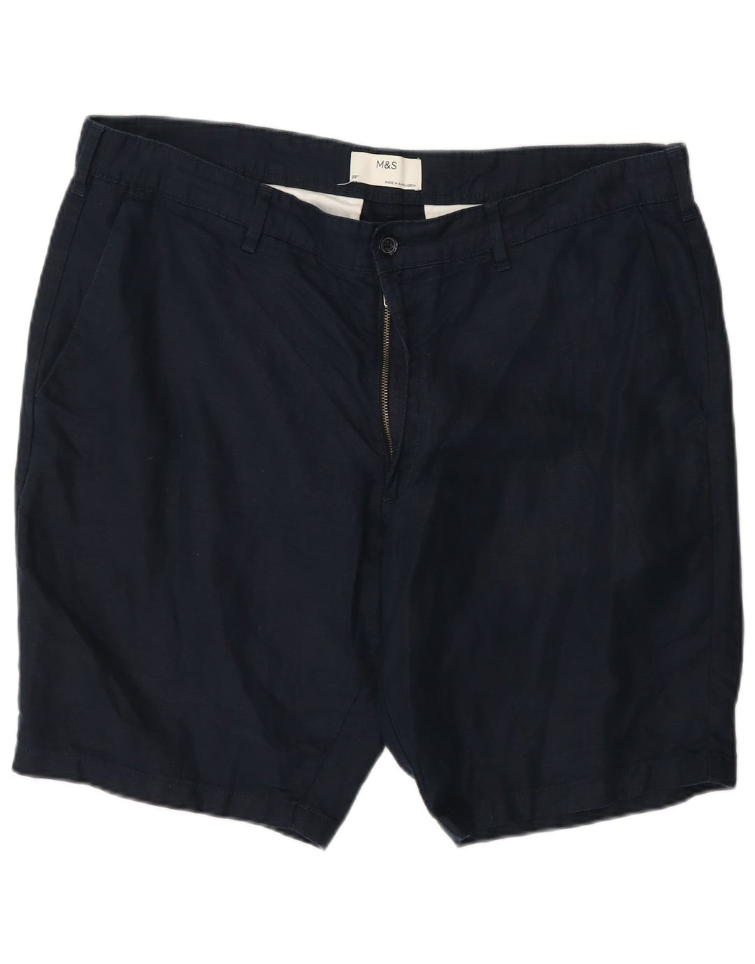 Marks & Spencer Herren Chinoshorts W38 XL Marineblau Baumwolle