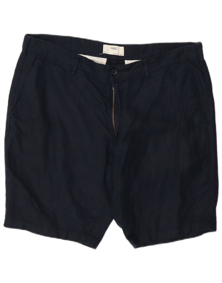 Marks & Spencer Herren Chinoshorts W38 XL Marineblau Baumwolle