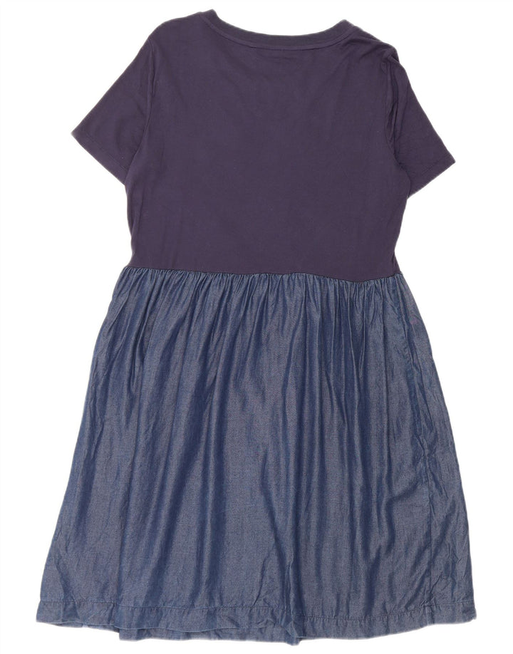Marks & Spencer Damen-Basic-Kleid UK 12 Medium Navy Blue Lyocell