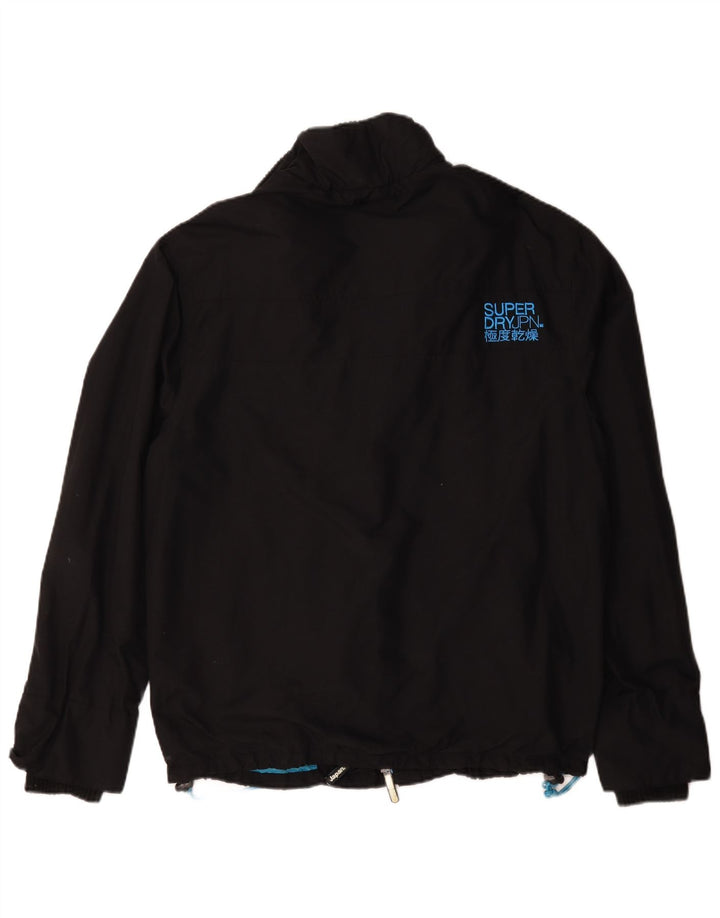 Superdry Herren-Windbreakerjacke mit Grafik, UK 44 2XL, schwarzes Nylon