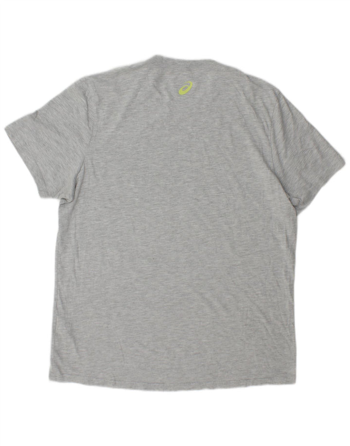 Asics Herren Grafik T-Shirt Top Large Grau Baumwolle