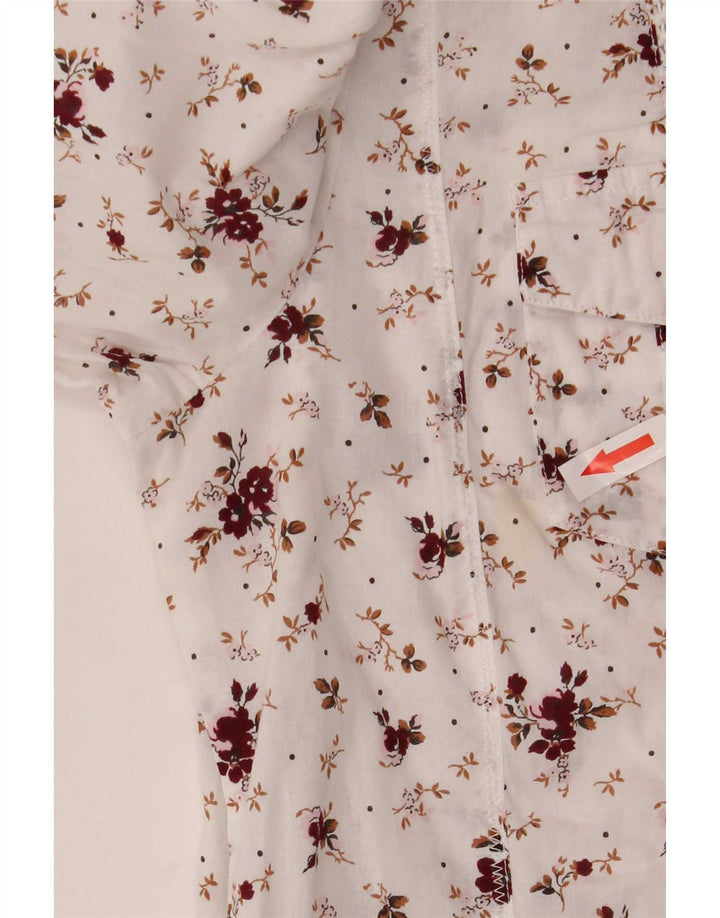 Laura Ashley Damen-Hemd UK 12 Mittelweiß geblümt