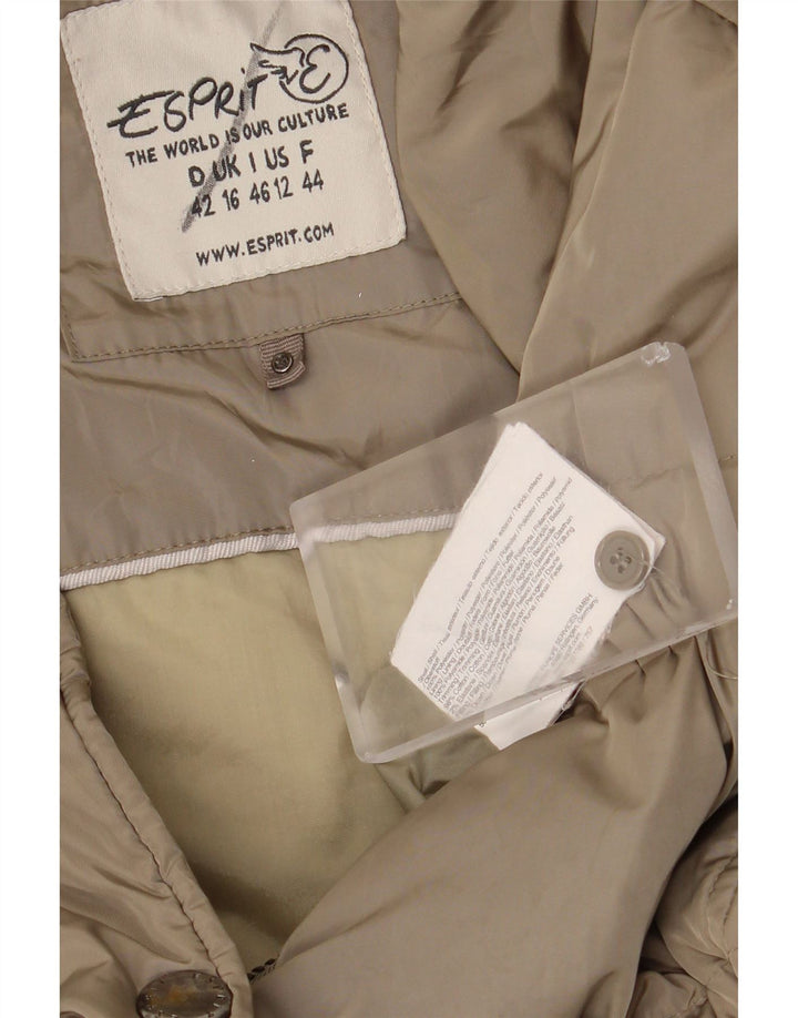Esprit Damen Wattierter Mantel UK 16 Large Khaki Polyester