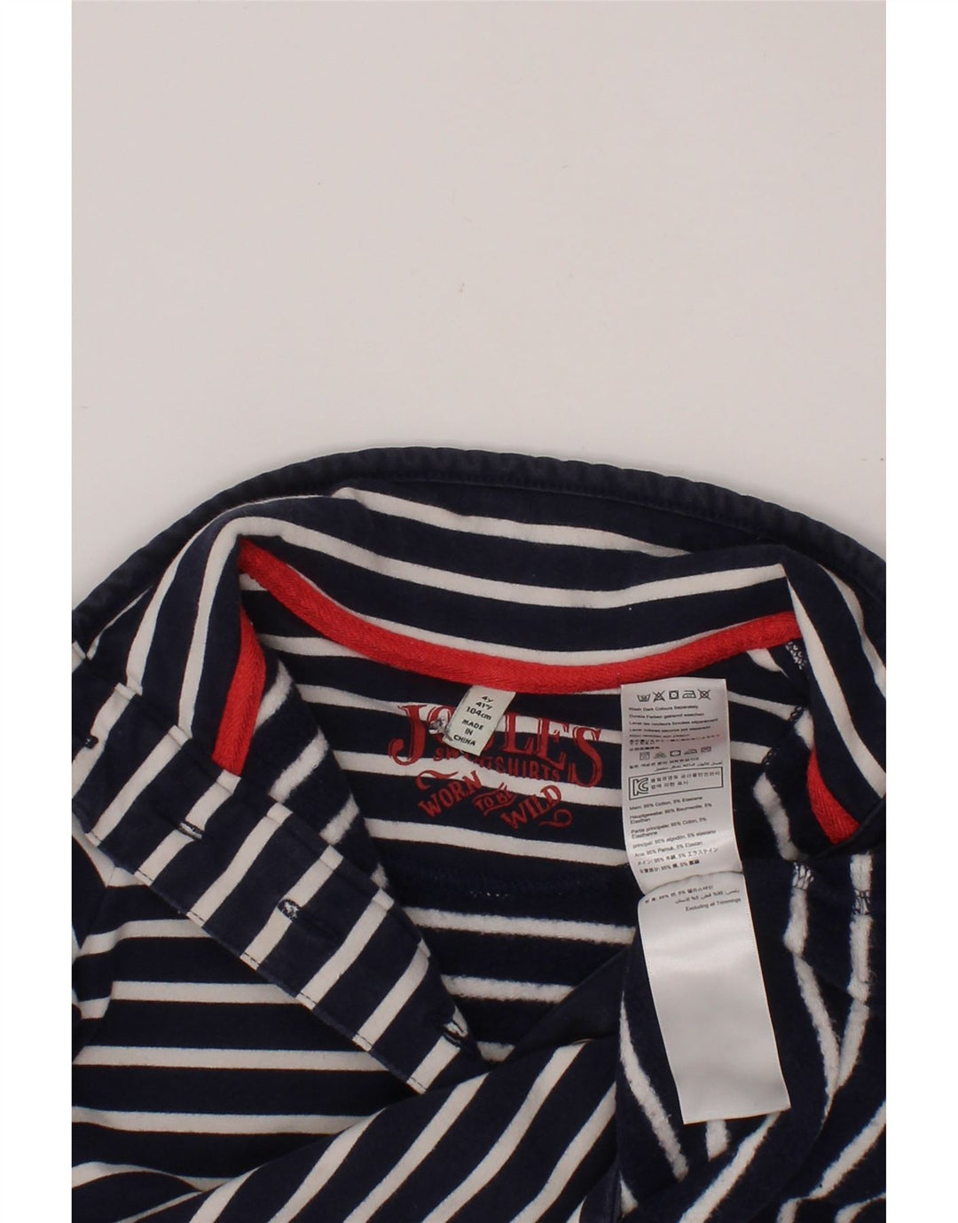 JOULES Mädchen-Sweatshirt mit Knopfkragen, 3–4 Jahre, marineblau gestreift