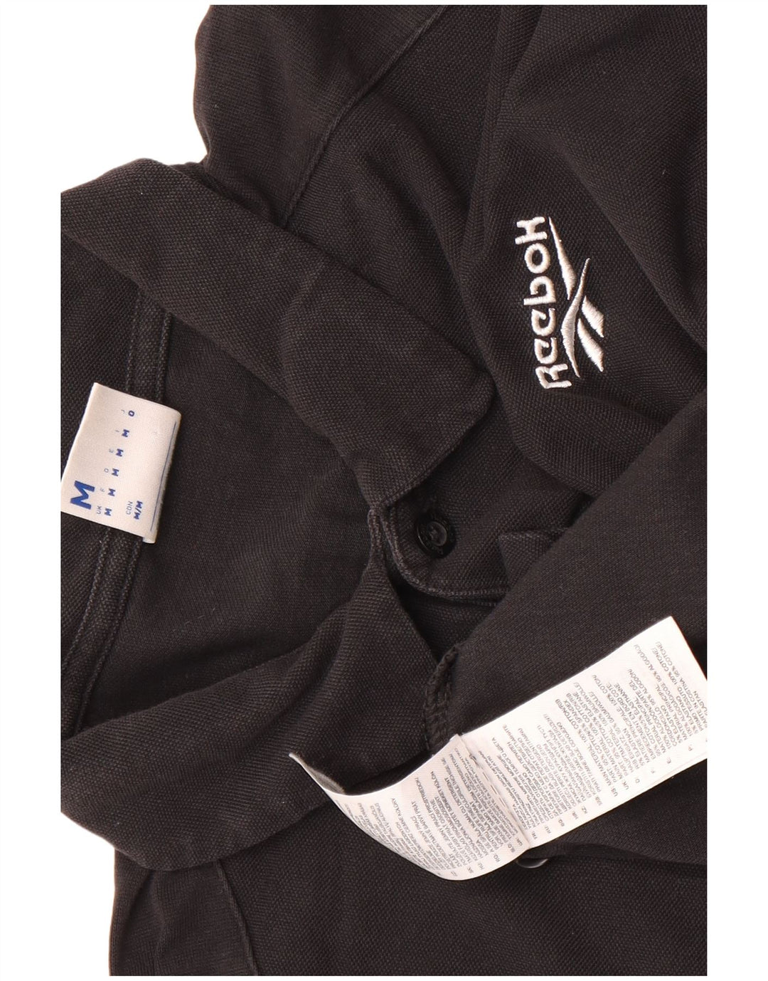 Reebok Herren Poloshirt Medium Schwarz Baumwolle