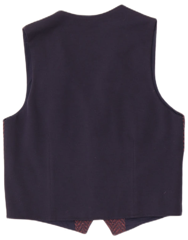 Vintage Mens Waistcoat Medium Purple Herringbone