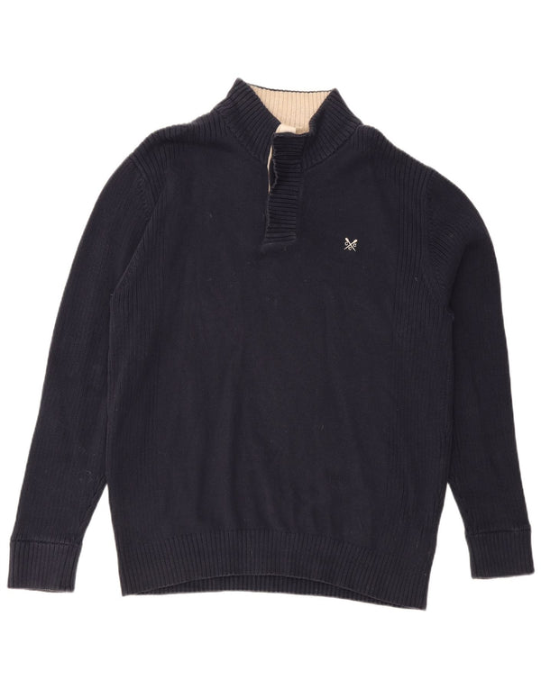 Crew Clothing Herren-Pullover mit Reißverschluss, XL, Marineblau, Baumwolle