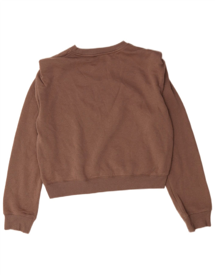 Zara Damen-Sweatshirt in Übergröße, Größe S, Braun, Baumwolle, UK 10